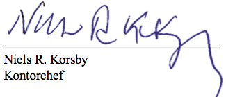 Niels R. Korsbys underskrift.
